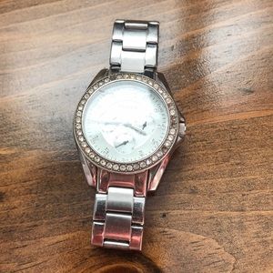 Silver Fossil Watch